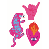 Hyper Pink Tiger & Eye Tattoo