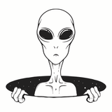 Alien in a Hole Tattoo