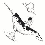 Astronaut & Narwhal Tattoo