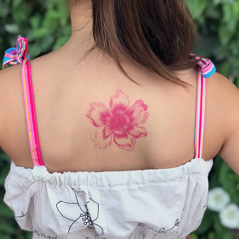 Pink Anemone Temporary Tattoo User Photo