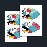 Colorful Hearts Temporary Tattoo