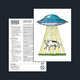 UFO & Cow Temporary Tattoo