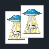 UFO & Cow Temporary Tattoo