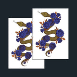 Snake with Flowers Tattoo