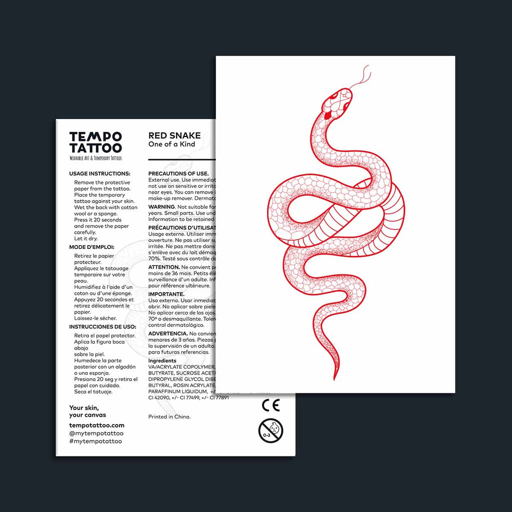 Red Snake Temporary Tattoo 🐍 | Tempo Tattoo