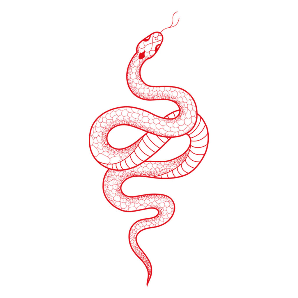 Red Snake Temporary Tattoo 🐍 Tempo Tattoo